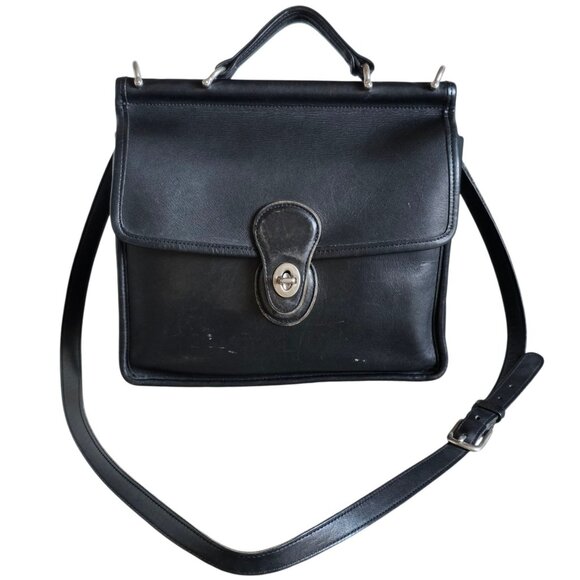 Vintage Coach 9927 Willis Legacy Sholder Bag Black Nickel Hardware 10.5"x10"x3" - Picture 1 of 7